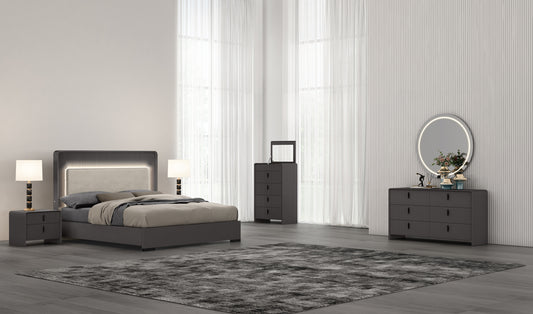 Monet Bedroom Suite Luxury Modern Graphite Matt Black