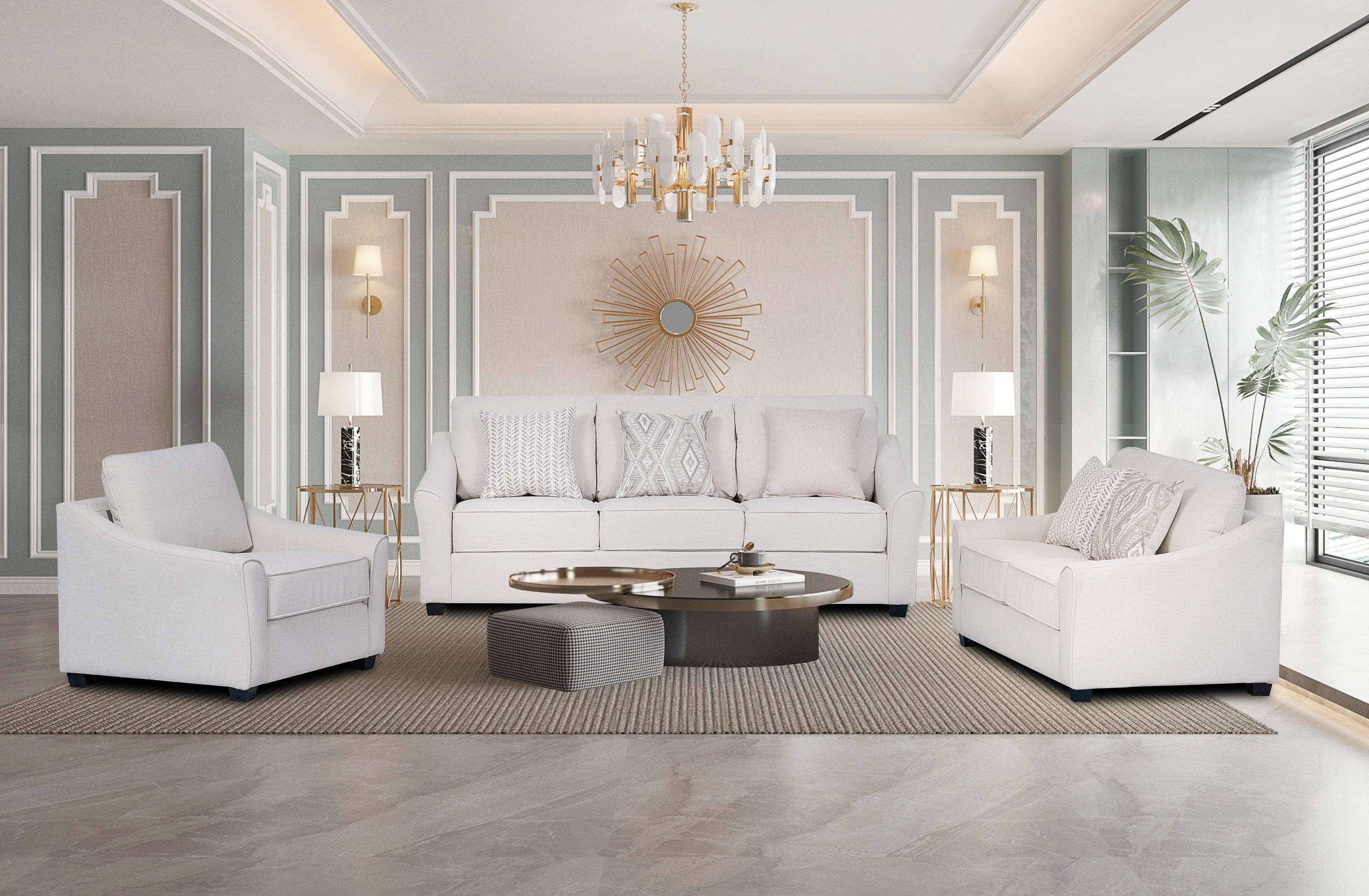 Victoria Beige Fabric Modern Sofa Set Victoria Beige Fabric Modern Sofa Set