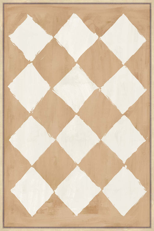 12949E Canvas Artwork Printed With Hand Embelishment Light Nature Frame