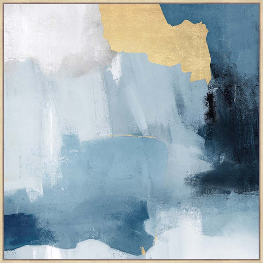 12954H Canvas Artwork Heavy Textured Painting With Foil Finish Nature Bamboo Frame