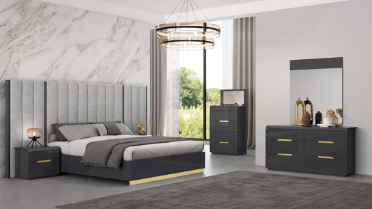 Liyana Modern Bedroom Suite Titanium Gold
