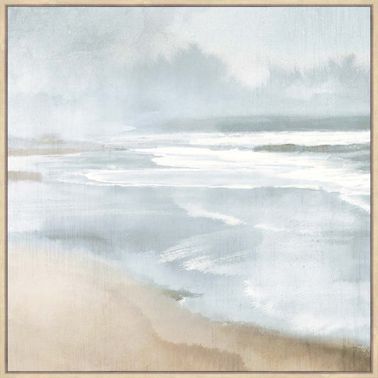 151149E Canvas Artwork Printed With Hand Embelishment Light Nature Frame