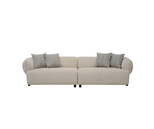 Cassia Modern Cream Fabric 4-Seater Sofa Lounge