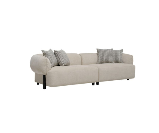 Cassia Modern Cream Fabric 4-Seater Sofa Lounge