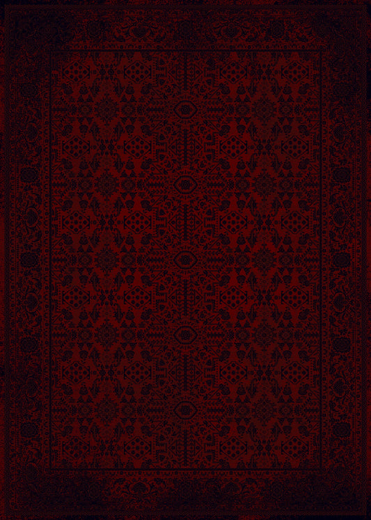 Mashad 722374 Traditional Persian Area Rug Red