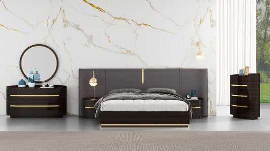 Stella Black Oak Bedroom Suite Queen Bed