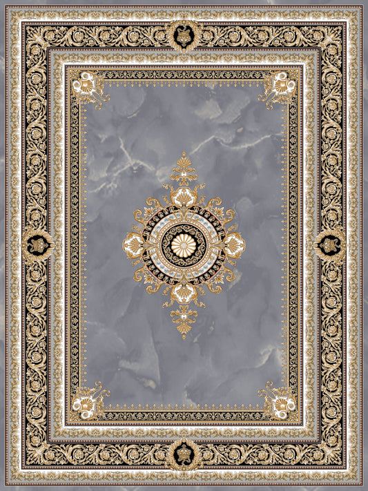 Negin 12120 Marble Grey traditional Persian Rug