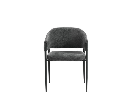 Kenzi Chenille Modern Dining Chair Dark Grey
