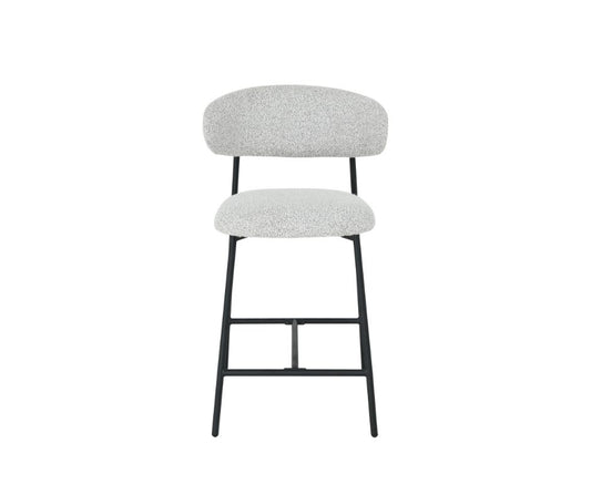Naaz Fabric Modern Barstool Metal Fram Grey