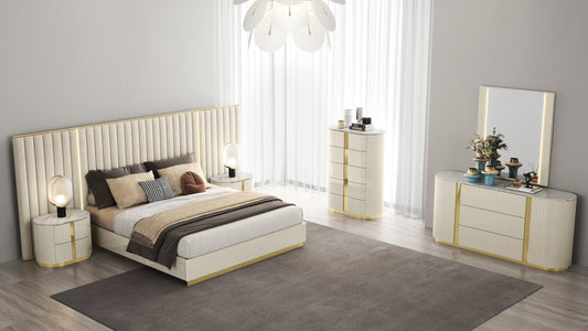Juniper Bedroom Suite Luxury Modern Beige Gold