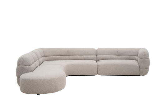 Curve Fabric Corner Modern Sofa Set