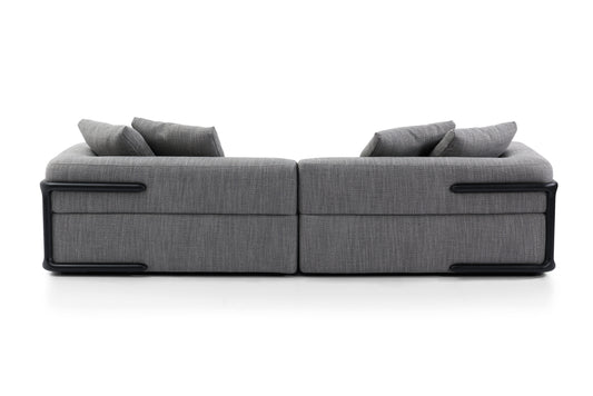 Charles Contemporary 4 Seater Sofa In Fabric Grey