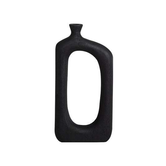 Paulownia Square Wood Bottle Black Handcrafted Home Décor