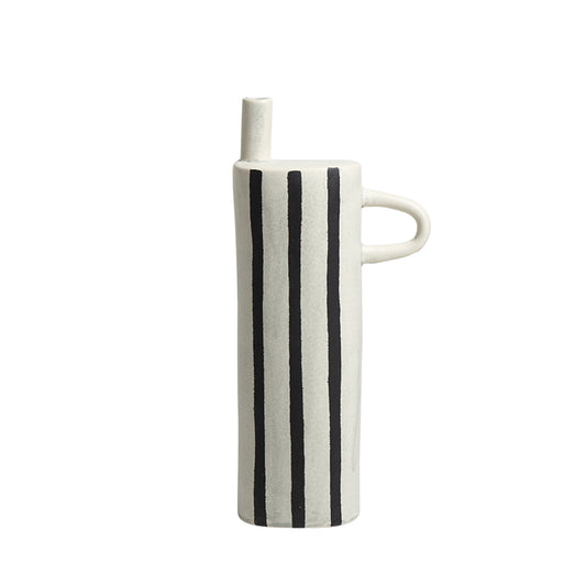 D23088A Ash Ceramic Narrow Flat Bottle Ash Handcrafted Home Décor