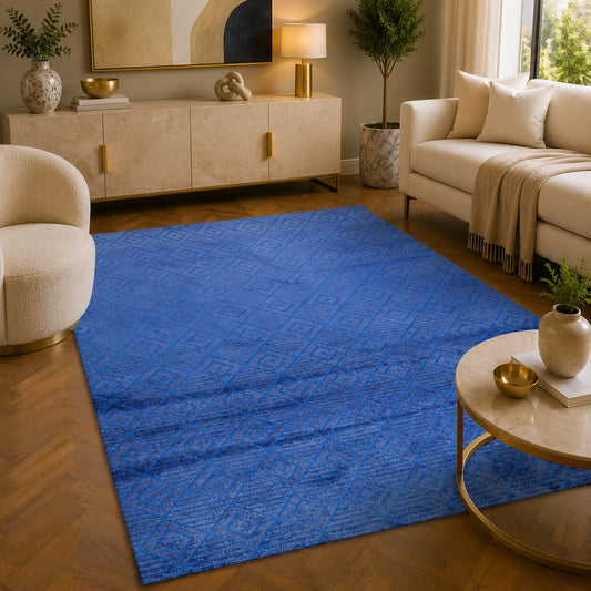 Lucca E645A Blue Modern Area Rug