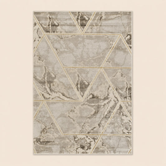 Marmaris D461A Beige V Gold Modern Area Rug