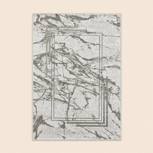 Marmaris E529D White V Grey Modern Area Rug
