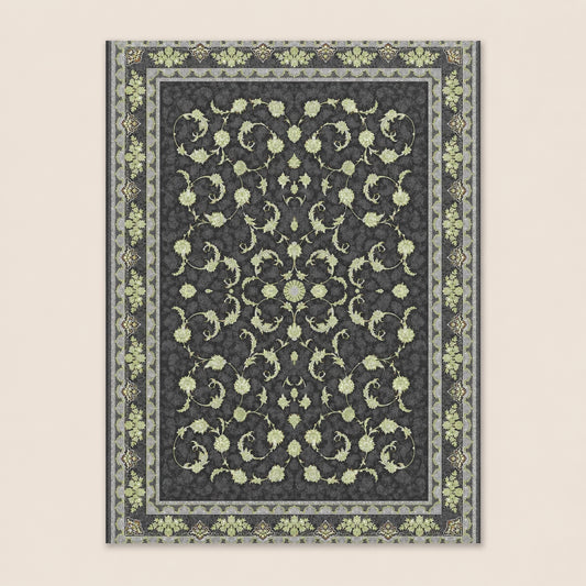 Mashad 806004 Traditional Persian Area Rug Coal