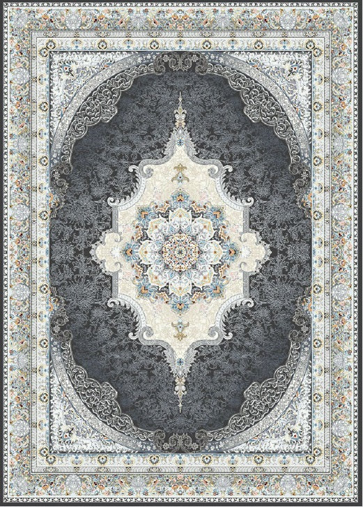 Mashad 723515 Traditional Persian Area Rug Coal