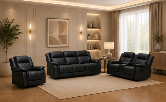 Noir Recliner Sofa Set