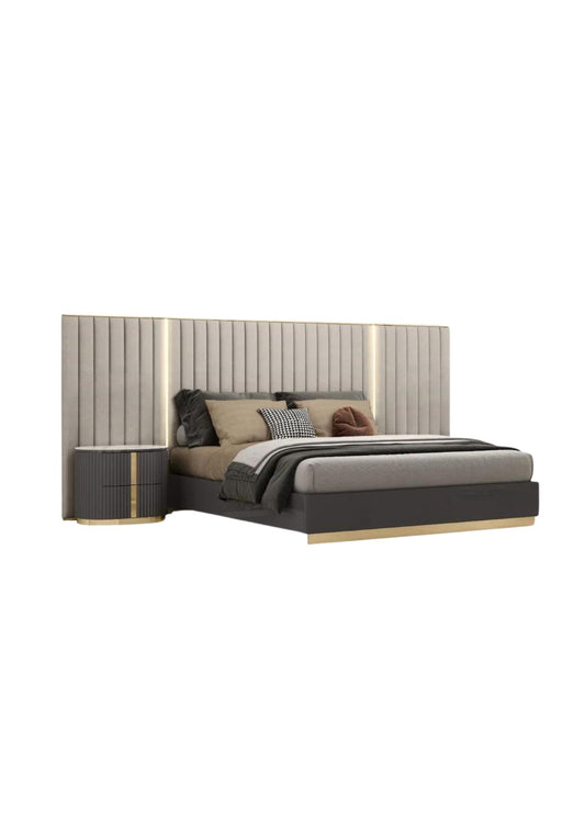Juniper Bedroom Suite Luxury Modern Graphite Titanium Gold