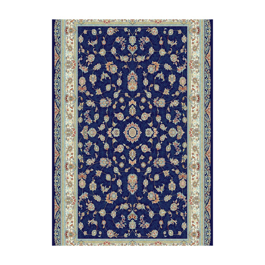 Mashad 722130 Traditional Persian Area Rug Dark Blue