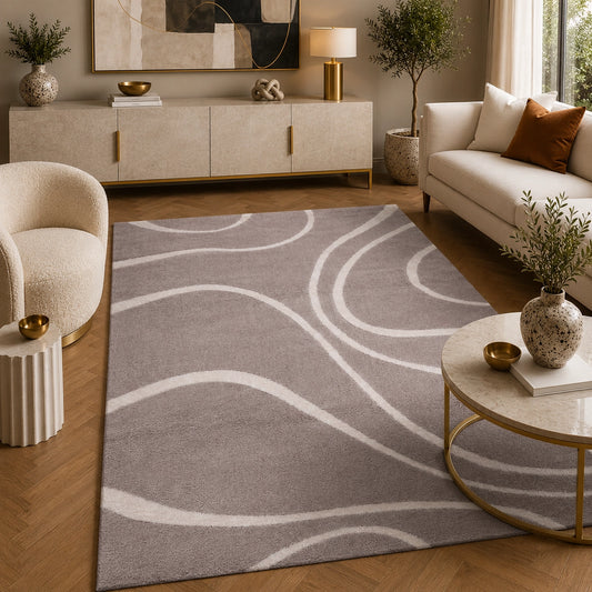 Soho 1218A Light Grey / White Modern Area Rug