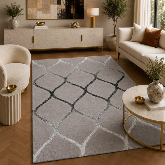 Soho 1220A Light Grey / Anthracite Modern Area Rug