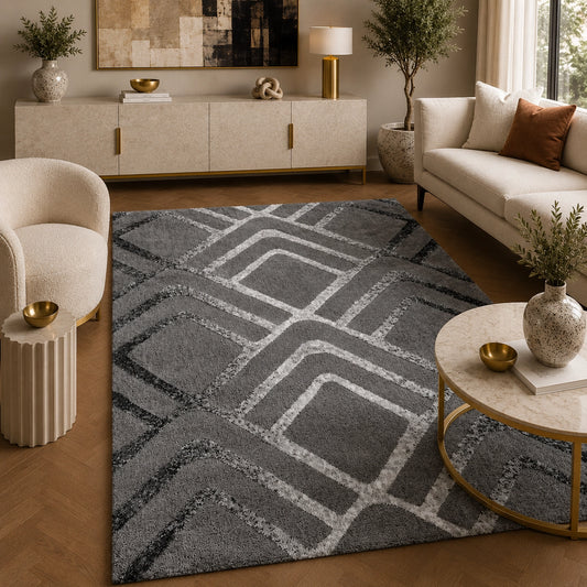 Soho 1237A Dark Grey / Anthracite Modern Area Rug