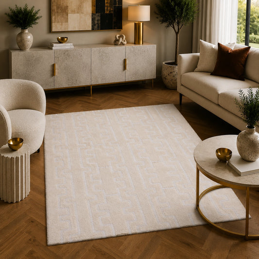 Soho 1278A Cream / White Modern Area Rug