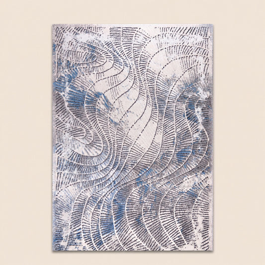 Tiger 5230A Cream / Blue Modern Area Rug