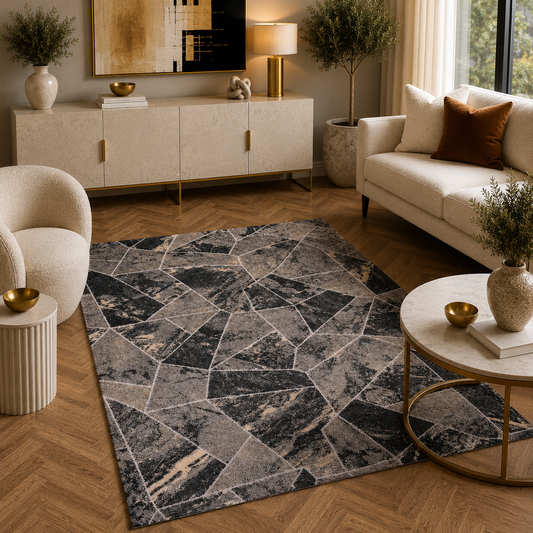 Tiger 9801A Grey / Dark Grey Modern Area Rug