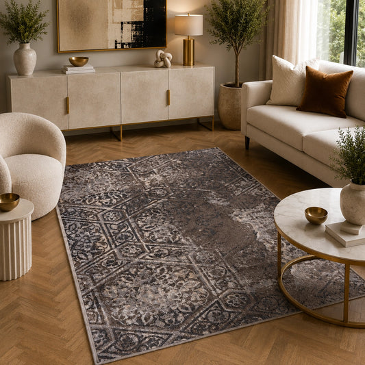 Tiger 9868A Dark Vizon / Dark Grey Modern Area Rug
