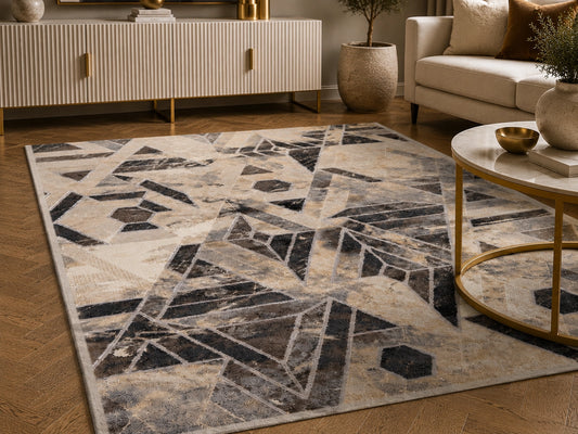 Tiger 9994A Beige / Dark Vizon Modern Floor Area Rug