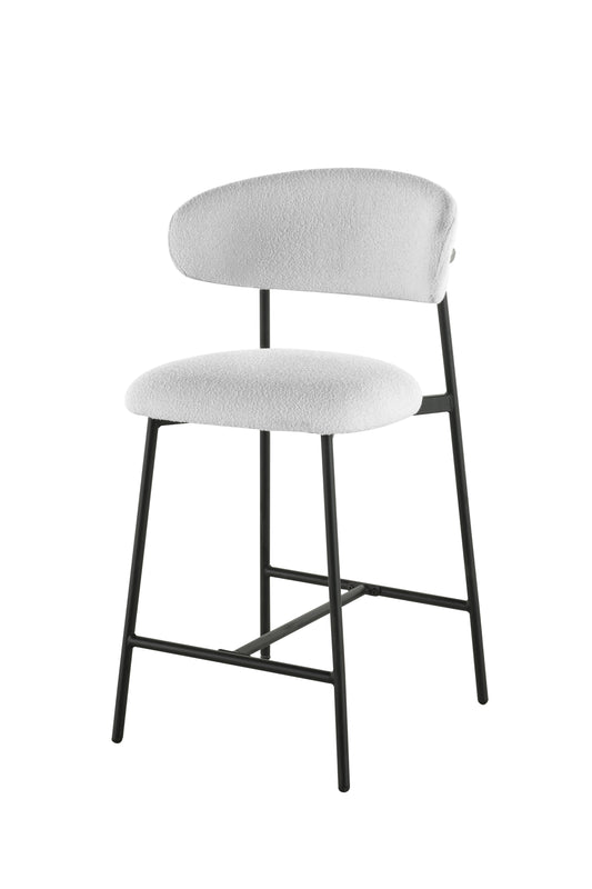 Naaz Fabric Modern Barstool Metal Fram Grey