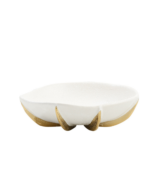 D23084 Gold Ceramic Round Gold Scales Handcrafted Home Décor