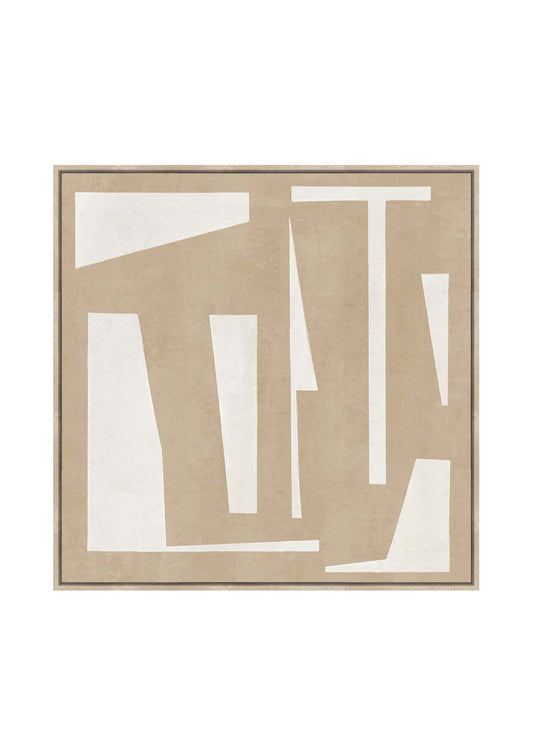 28109E Canvas Artwork Printed With Hand Embelishment Light Nature Frame