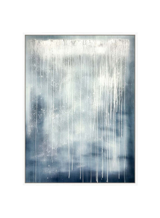 12950E Canvas Artwork Printed With Hand Embelishment Light Nature Frame