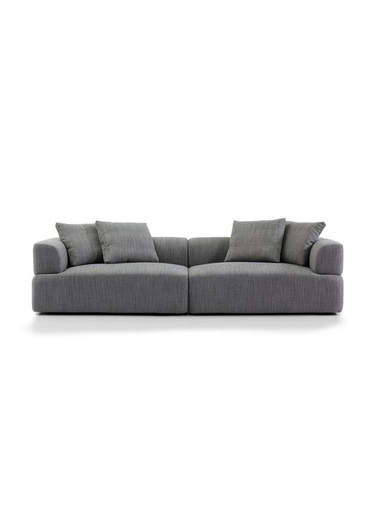 Charles Contemporary 4 Seater Sofa In Fabric Grey