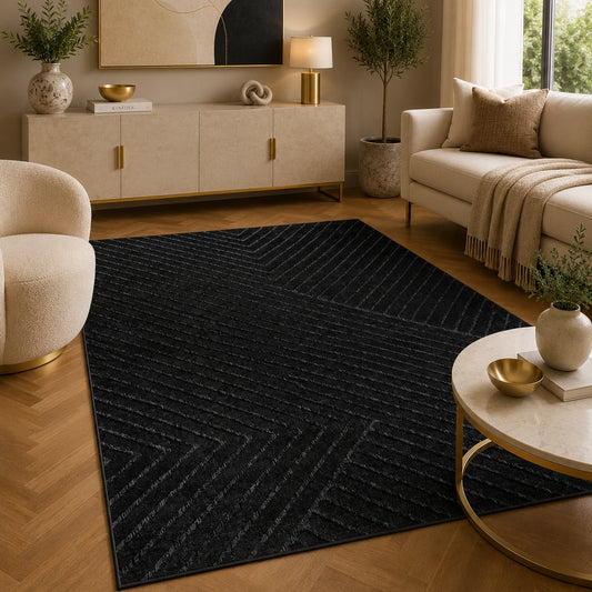 Venus E690B Anthracite Modern Area Rug