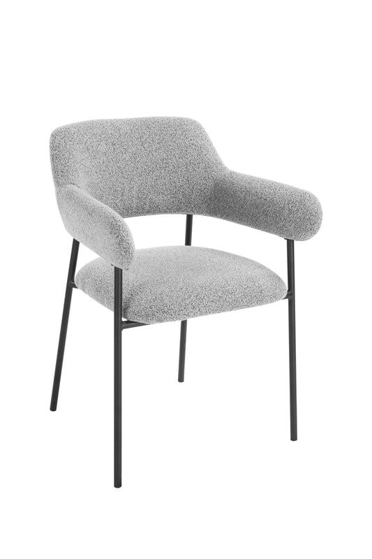 Yaz Linen Blend Modern Dining Chair Grey