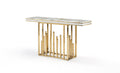 Marie Marble Top Console Table Gold