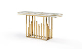 Marie Marble Top Console Table Gold