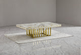 New Stela Coffee Table Marble Top Stainless Steel Base Gold