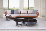 Jolien Modern Customized Grey Glass Top Stainless Steel Base Side Table