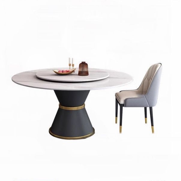 Josh Black Black Carbon Steel Leg With Marble Top Dining Table