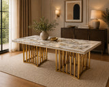 New Stela Marble Top Dining Table Gold