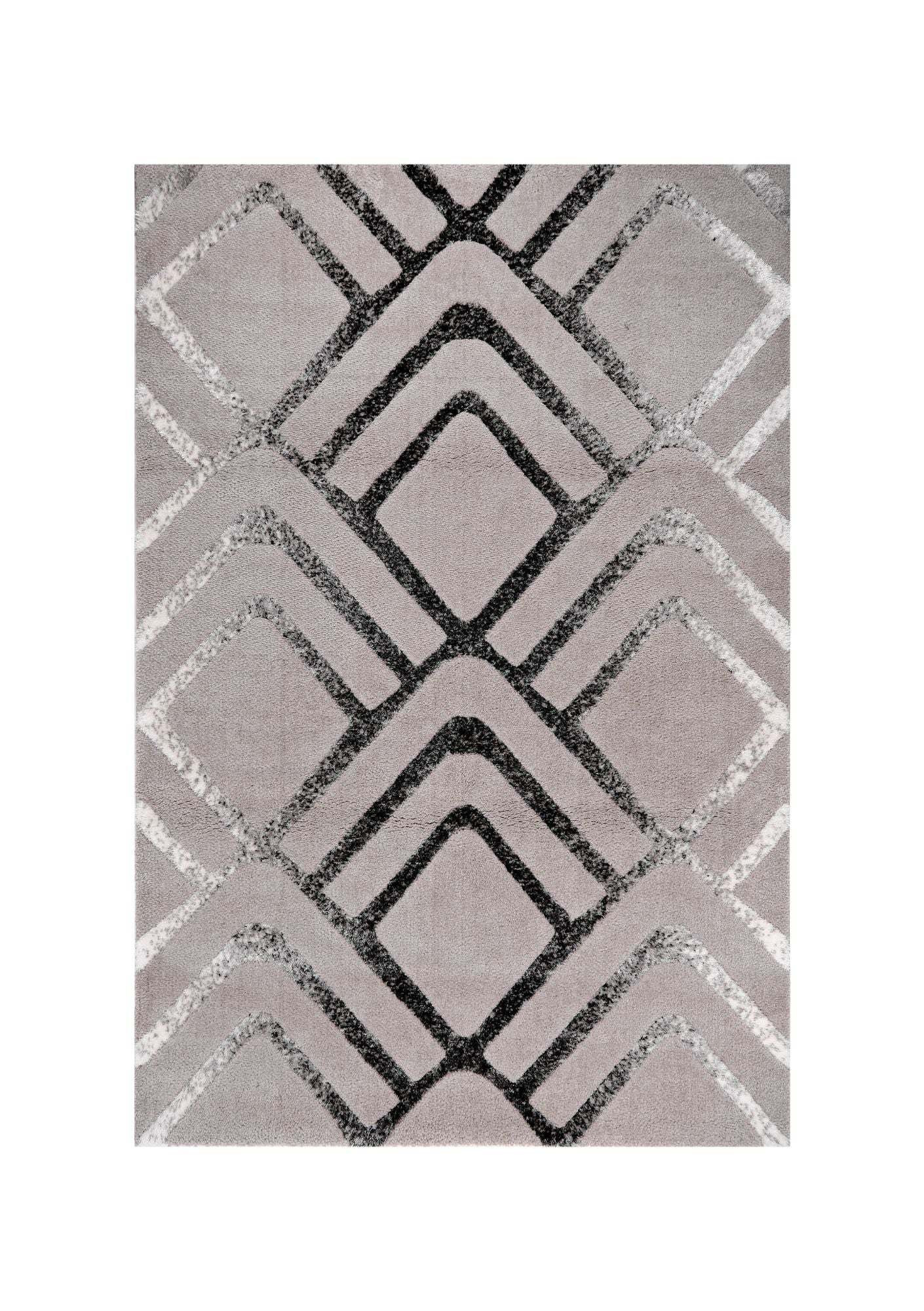 Soho 1237A Light Grey / White Modern Area Rug