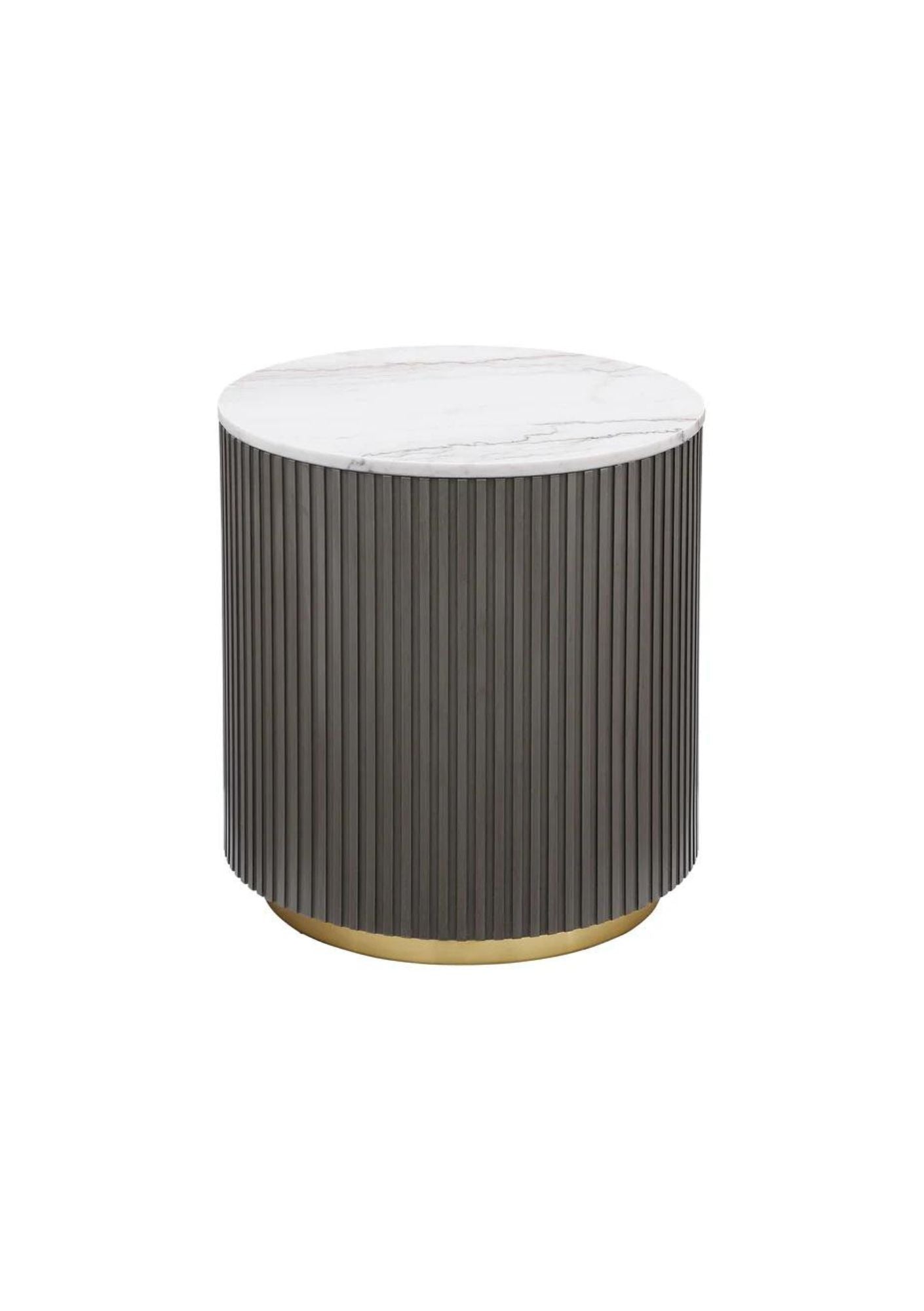 Juniper Modren Luxury End Table Graphite White Gold