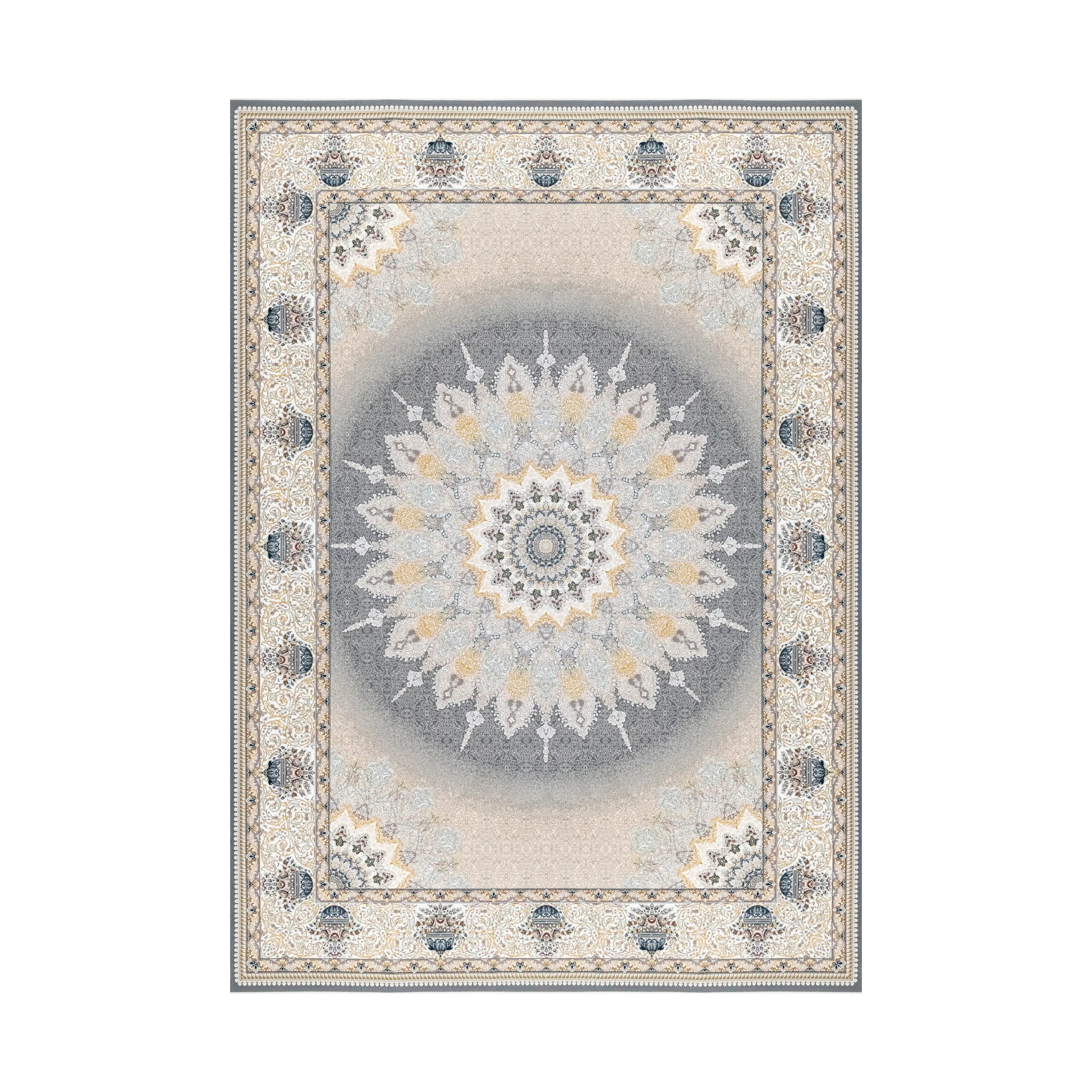 Dariush 1370 Traditional Persian Area Rug Silver